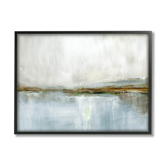 Cloudy Abstract Landscape Scene Abstract Painting Black Framed Art Print Wall Art