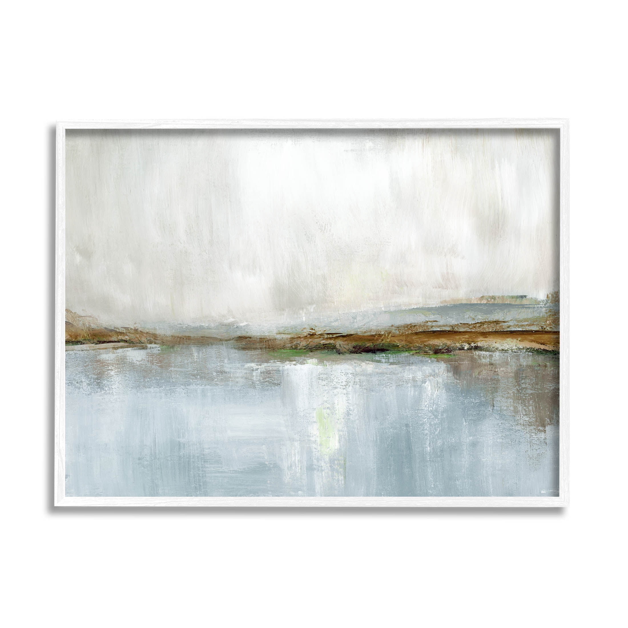 Cloudy Abstract Landscape Scene Abstract Painting White Framed Art Print Wall Art