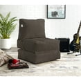 thumbnail image 1 of Loungie Cloudy Nylon Foam Lounger Indoor/ Outdoor Self Expanding Water Resistant Convertible, Brown, 1 of 9