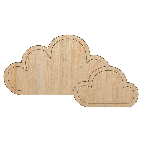 Cloudy Cloud Weather Day Planner Wood Shape Unfinished Piece Cutout Craft DIY Projects - 4.70 Inch Size - 1/8 Inch Thick