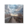 thumbnail image 1 of Cloudy Coastal Boardwalk View Coastal Photograph Gallery Wrapped Canvas Print Wall Art, 1 of 7