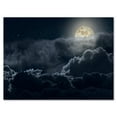 thumbnail image 1 of Cloudy Full Moon Night With Stars 40 in x 30 in Photography Canvas Art Print, by Designart, 1 of 4