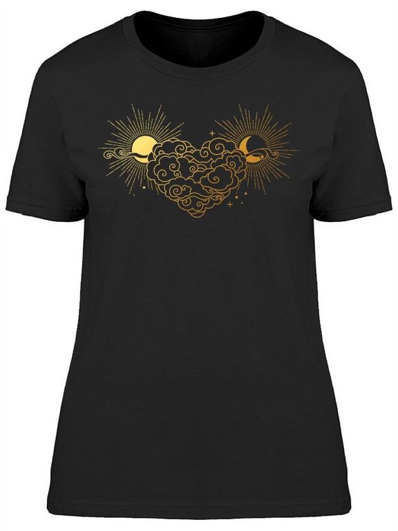 Cloudy Heart Sun T-Shirt Women -Image by Shutterstock, Female Large