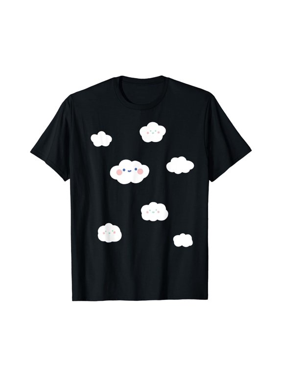 Cloudy Sky Fluffy Smiling Clouds Graphic T-Shirt Size S-5XL