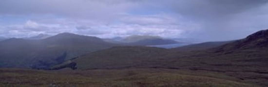 Cloudy Sky Over Hills Blackwater Reservoir Scotland United Kingdom Canvas Art - Panoramic Images (18 x 6)