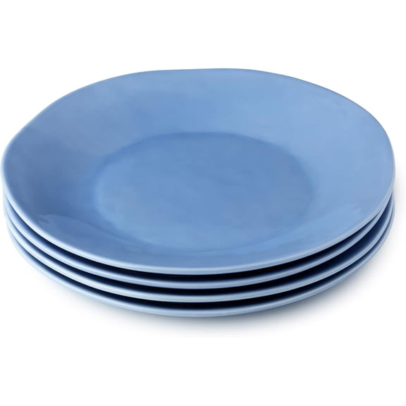 Cloudy Sky Stoneware Dinner Plates 11" Blue-Gray Marbled Glaze for Serving Roasts, Pasta, Seafood & More Durable Stoneware Plates for Everyday Dining, Entertaining & Special Occasions