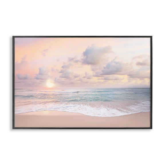 Stupell Industries Cloudy Sunset Seaside Shore Black Framed Giclee Art, design by Sisi and Seb, 12 x 18