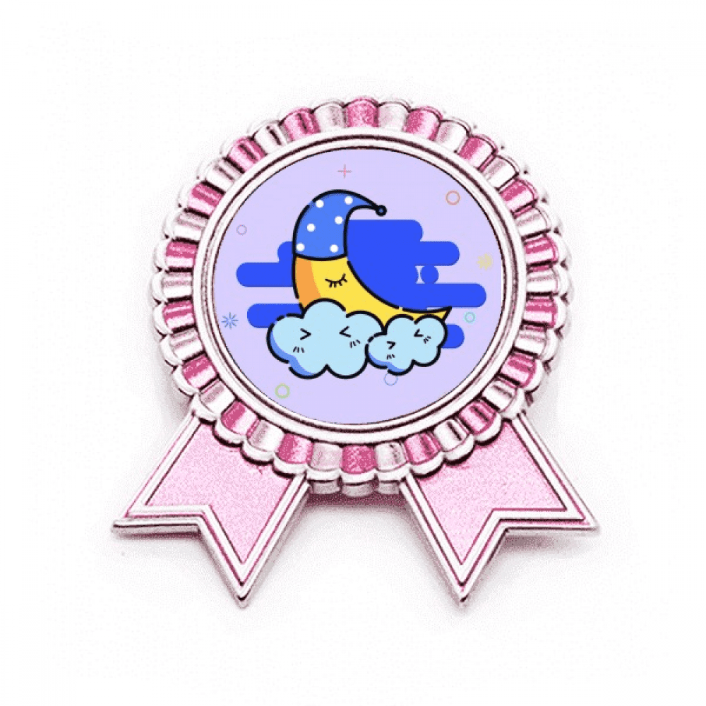 Cloudy Twinkle Evening Animation Badge Brooch Pin Pink Winner Award ...