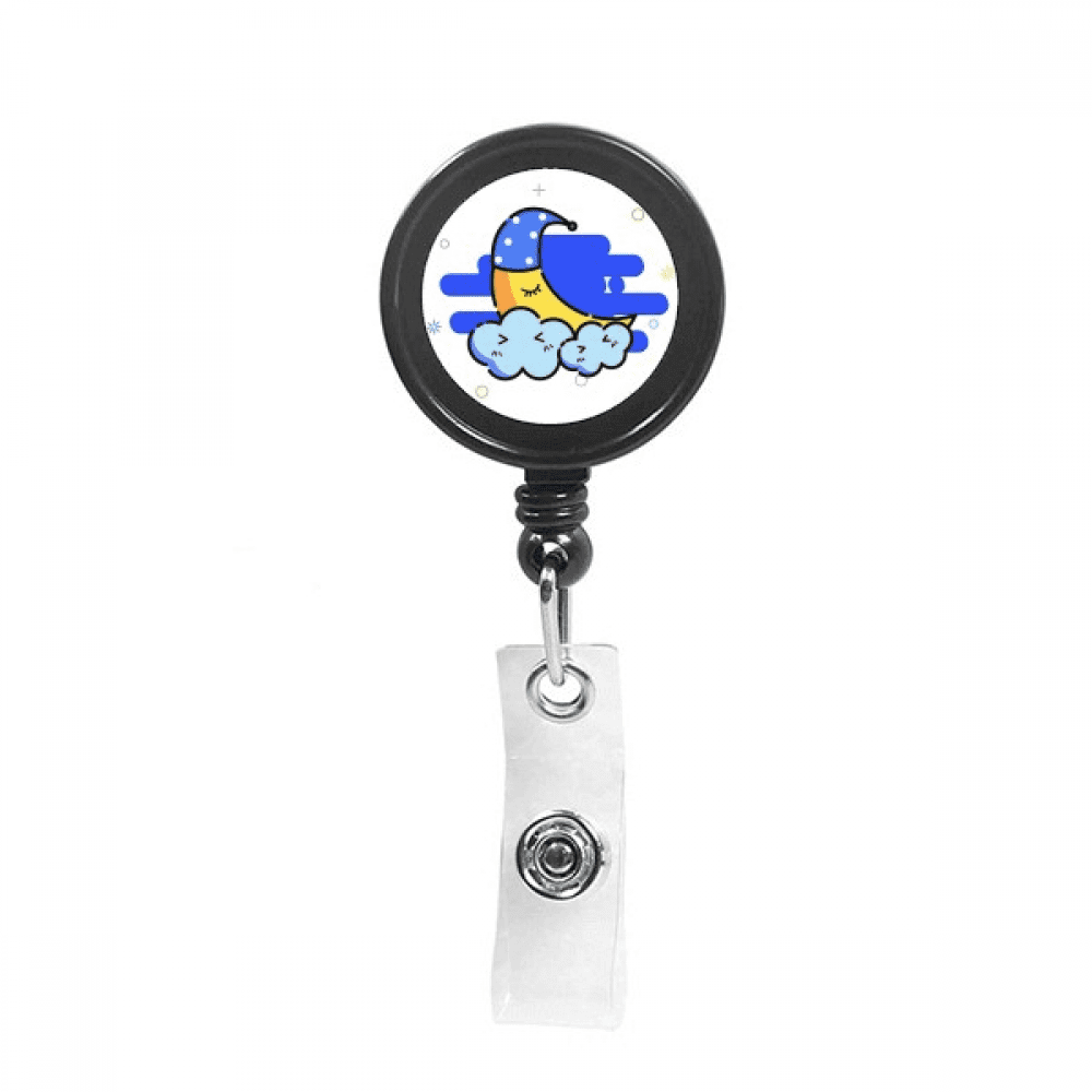 Cloudy Twinkle Evening Animation Retractable Keychain Badge Holder ID Badge