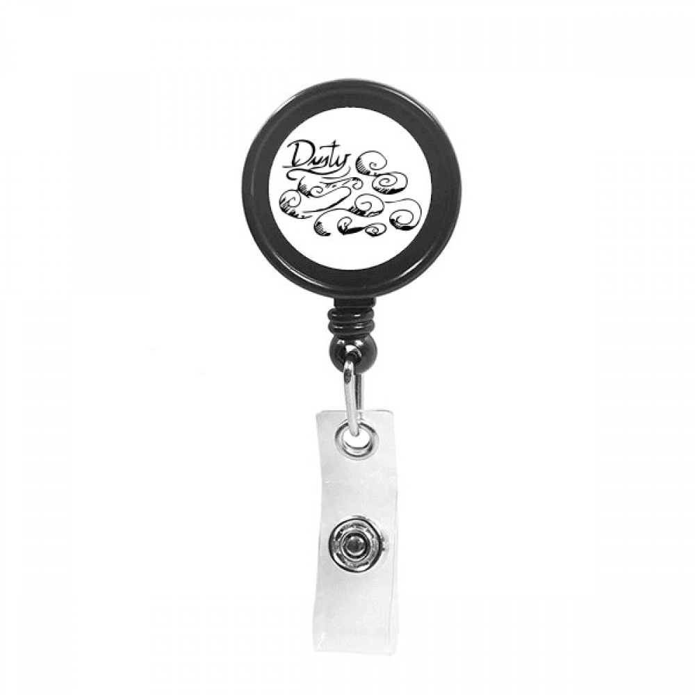 Cloudy Weather Hand Painted Pattern Retractable Keychain Badge Holder ID Badge