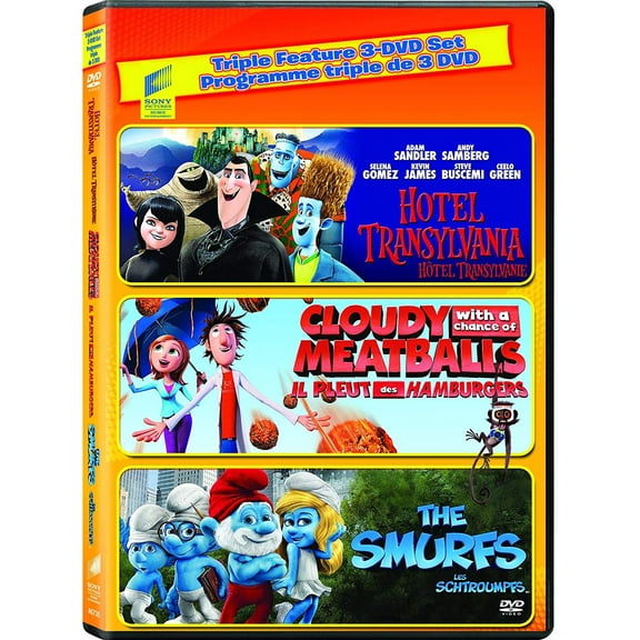 Cloudy with a Chance of Meatballs / Hotel Transylvania / The Smurfs - DVD