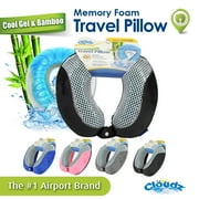 Cloudz Cool Gel Memory Foam Travel Neck Pillow - Black