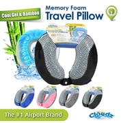 Cloudz Comfort Gel Memory Foam Travel Neck Pillow - Black