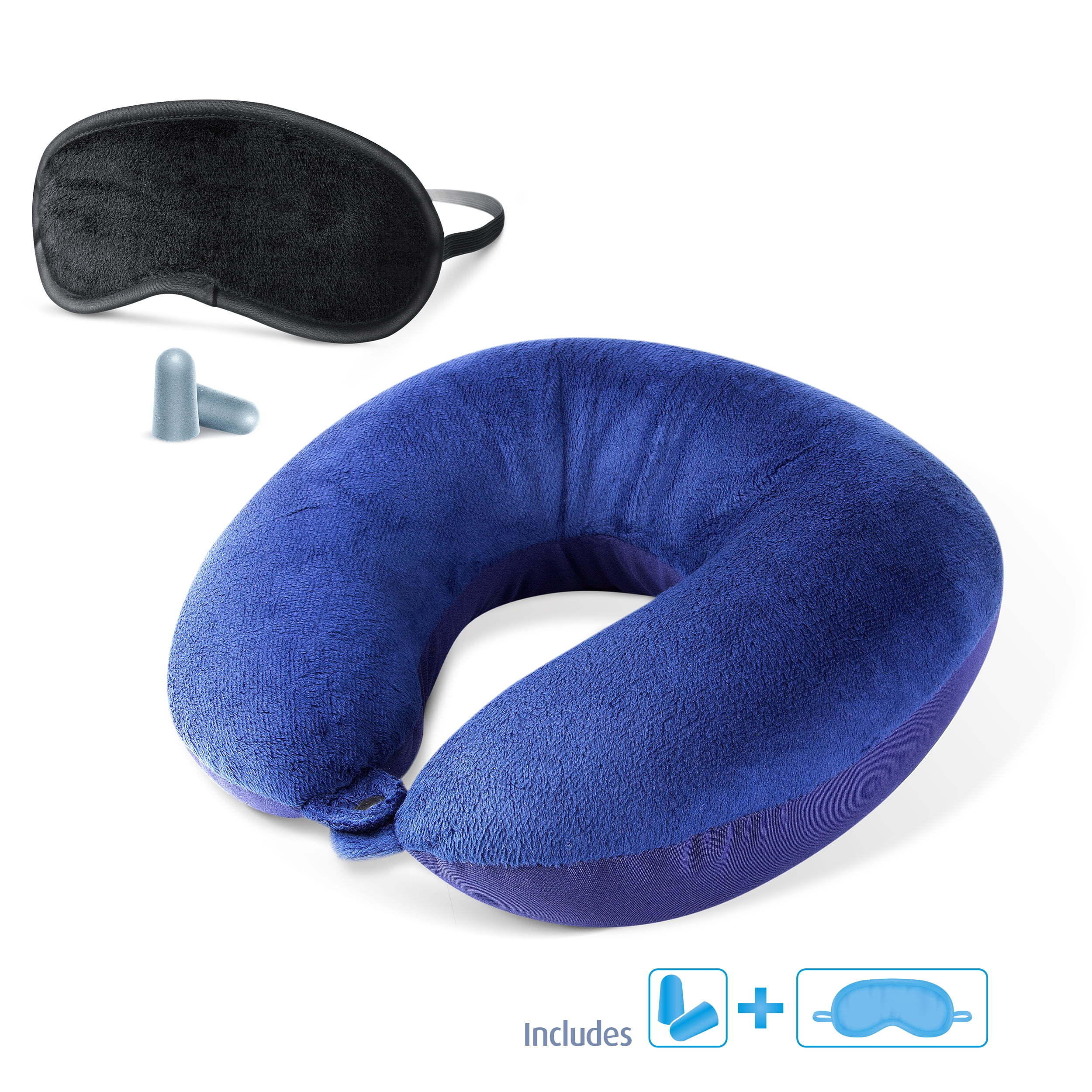 Cloudz Dual Comfort Microbead Travel Neck Pillow with Premium Blackout