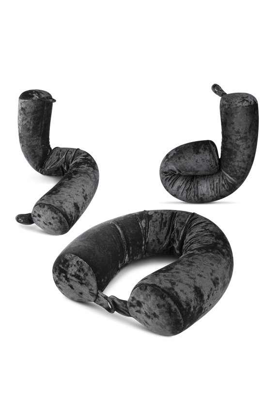 Flex Universal Memory Foam Travel Neck and Body Pillow - Black