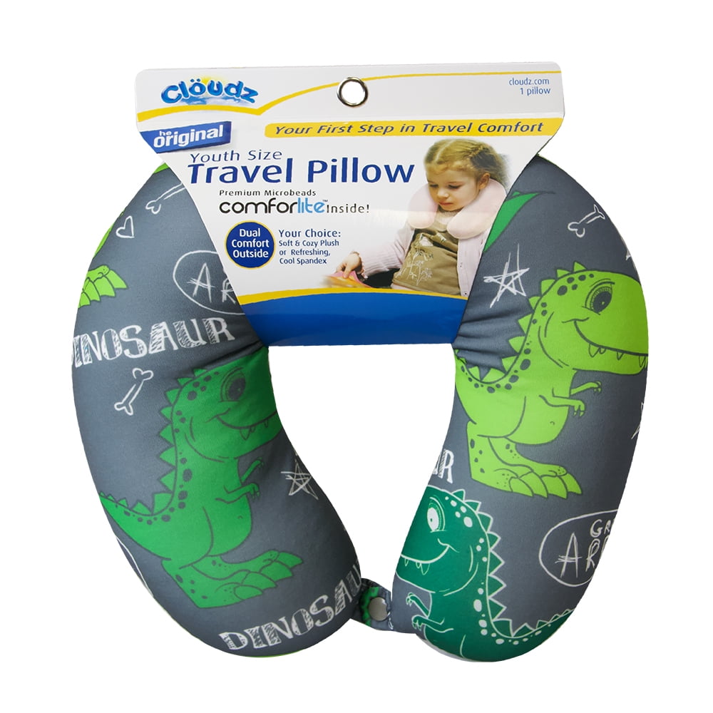 Cloudz Kids Microbead Travel Neck Pillow Dinosaur