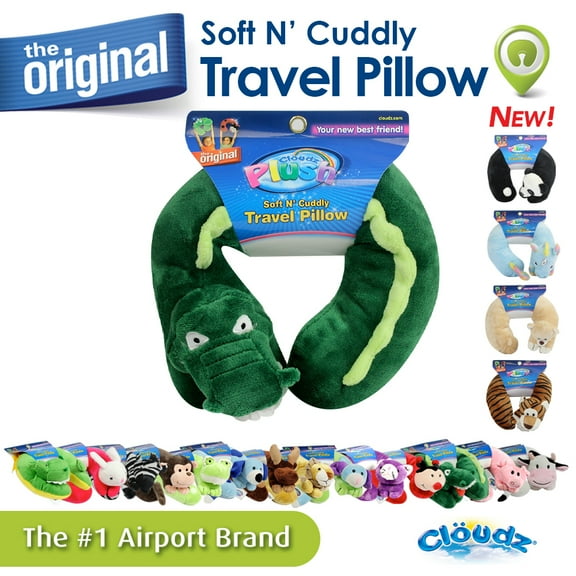 Cloudz Kids Plush Animal Neck Pillow - Alligator