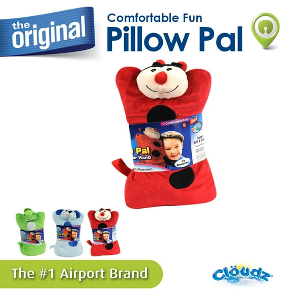 Cloudz Plush On Hand Kids Travel Pillow Pal - Ladybug