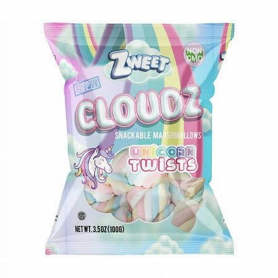 Cloudz Snackable Marshmallows Unicorn Twists | 3.5 oz | Zweet