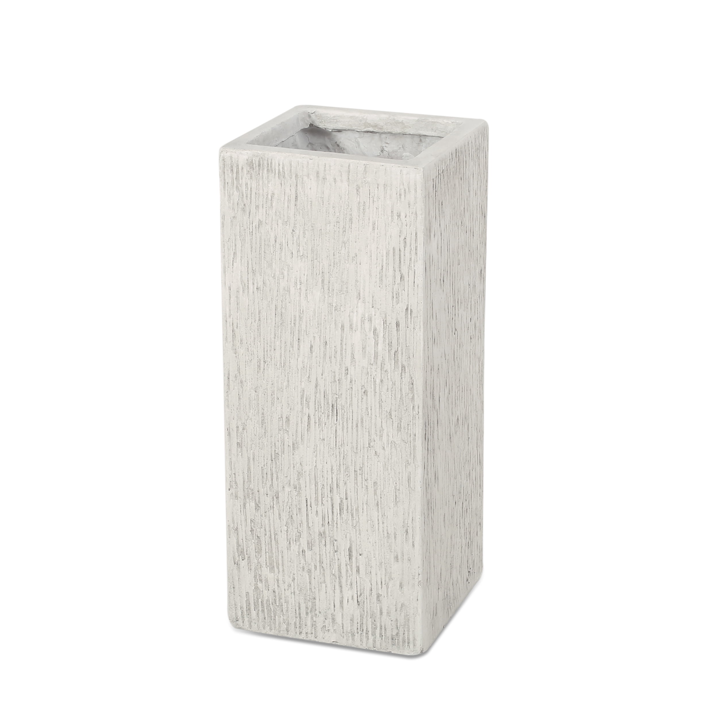 Clough Cast Stone Outdoor Small Planter, Antique White