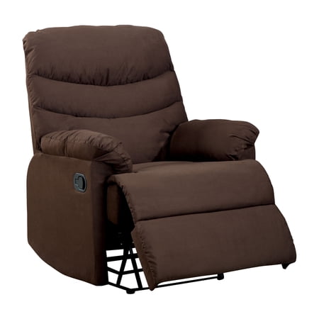 Cloumbus Transitional Microfiber Recliner Chair, Brown