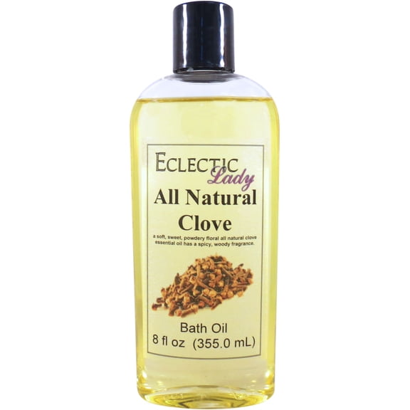 Clove Bath Oil - Scented Body Oil - Relaxing & Moisturizing Bathing Oil - Fragrance Body Oil For Dry & Rough Sensitive Skin - 8 oz