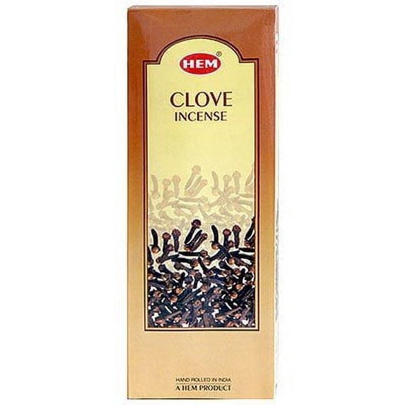 Clove - Box of Six 20 Stick Hex Tubes - HEM Incense Hand Rolled In India