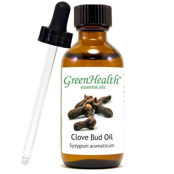 Clove Bud Essential Oil - 2 fl oz (59 ml) Glass Bottle w/ Cap & Additional Glass Dropper - 100% Pure Essential Oil by GreenHealth