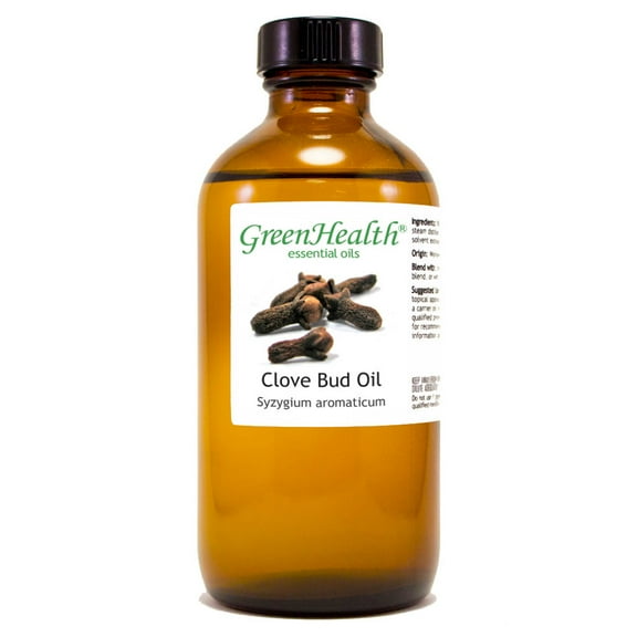 Clove Bud Essential Oil - 8 fl oz (237 ml) Glass Bottle w/ Cap - 100% Pure Essential Oil by GreenHealth