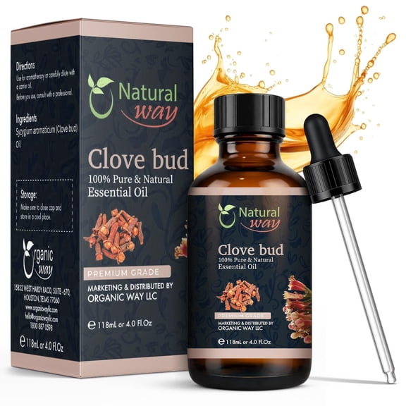 Clove Bud Essential Oil for Diffuser, Humidifier & DIY Candles – Natural Long-Lasting Home & Office Fragrance, 4 Fl Oz (120 mL)