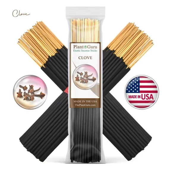 Clove Incense Sticks 7" Bulk - 1 Bundle 85 to 100 Sticks - Smooth and Clean Long Burn Time, 30 to 45 Minutes.