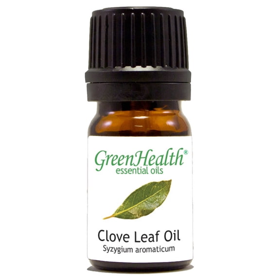 Clove Leaf Essential Oil - 1/6 fl oz (5 ml) Glass Bottle w/ Euro Dropper - 100% Pure Essential Oil by GreenHealth