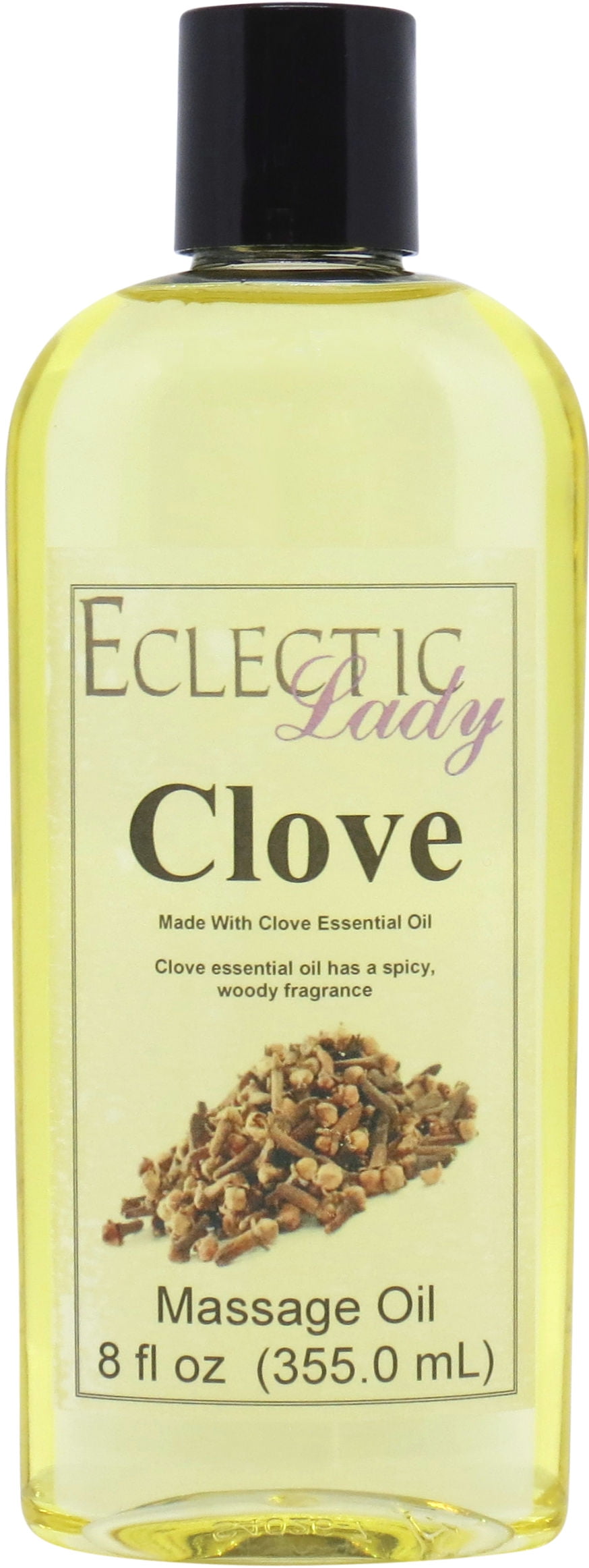 Clove Massage Oil by Eclectic Lady, 8 oz, Sweet Almond Oil and Jojoba Oil