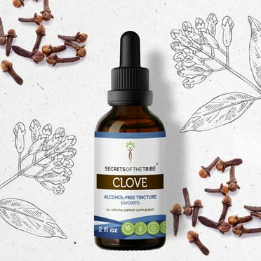 Secrets Of The Tribe Clove Tincture Dietary Supplement, Natural Herbal Extract for Digestive Support, Clove (Syzygium aromaticum) Dried Flower Buds, Alcohol-Free Extract, Drops 2 oz