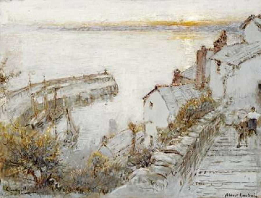 Clovelly Canvas Art - Albert Goodwin (22 x 28)