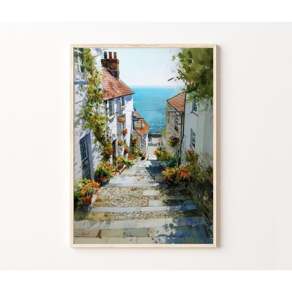 Clovelly Devon England Harbor Village Home Decor Unframed Paper Print