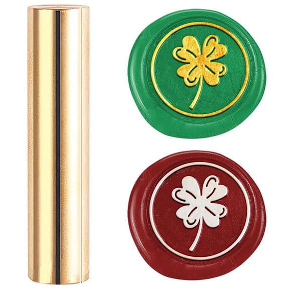 Clover 15mm Mini Brass Wax Seal Stamp Wax Seal Vintage Sealing Stamps Plants Sealing Wax for Wedding Invitations Envelopes Engagement Party Wine Packing Greeting Cards Gift DIY