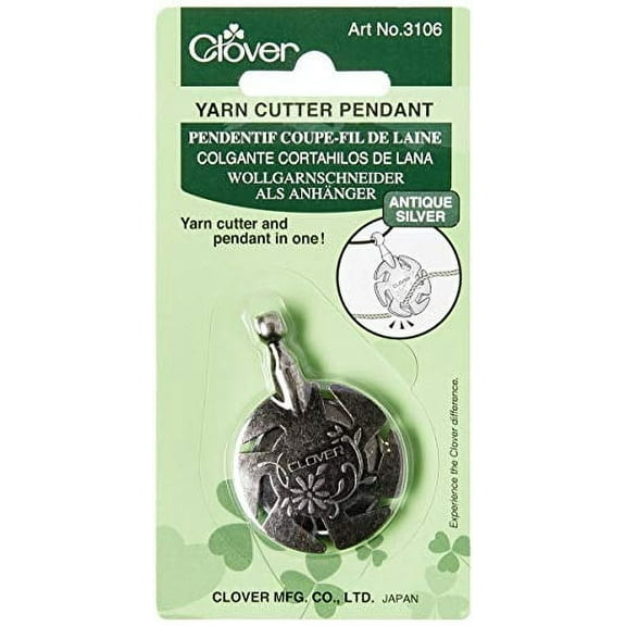 Clover 3106 Yarn Cutter Pendant, Antique Silver