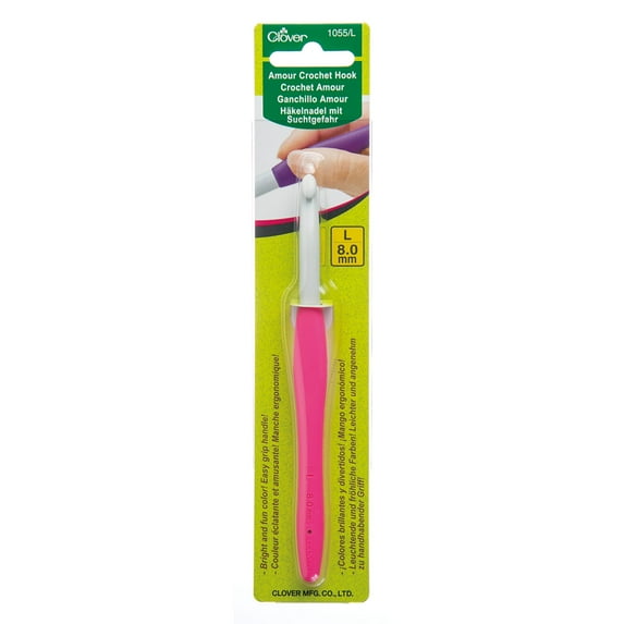 Clover Amour Crochet Hook, L, 8mm