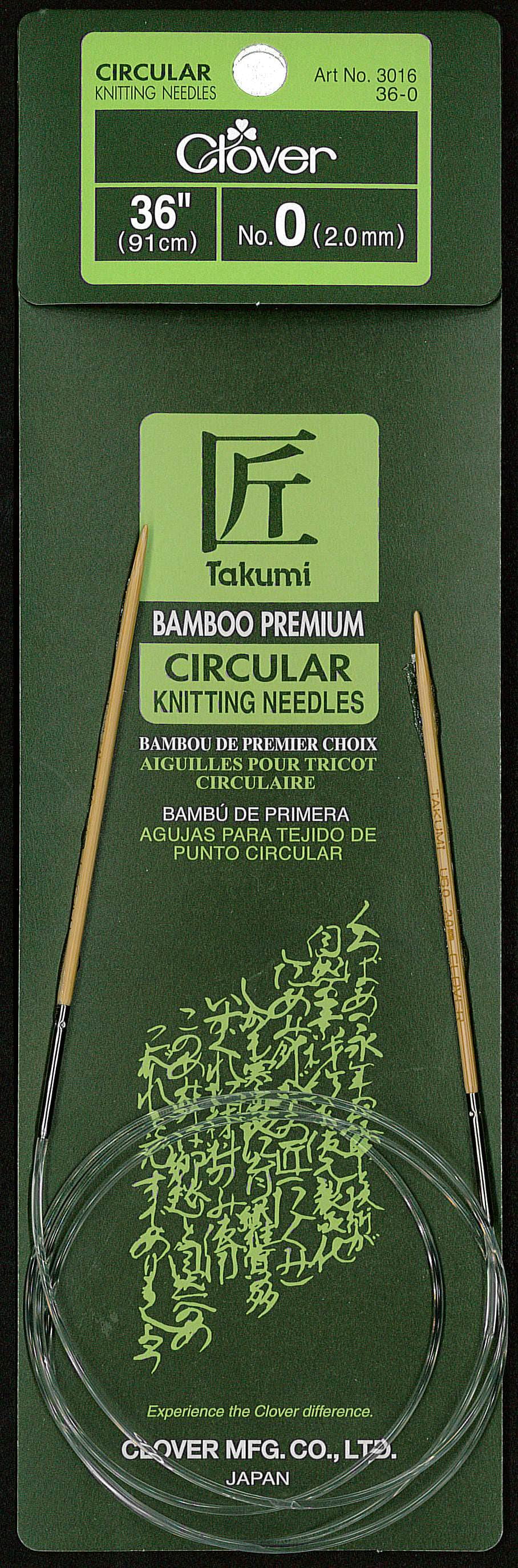 Bamboo Circular Knitting Needles Takumi 36-Inch Size 0
