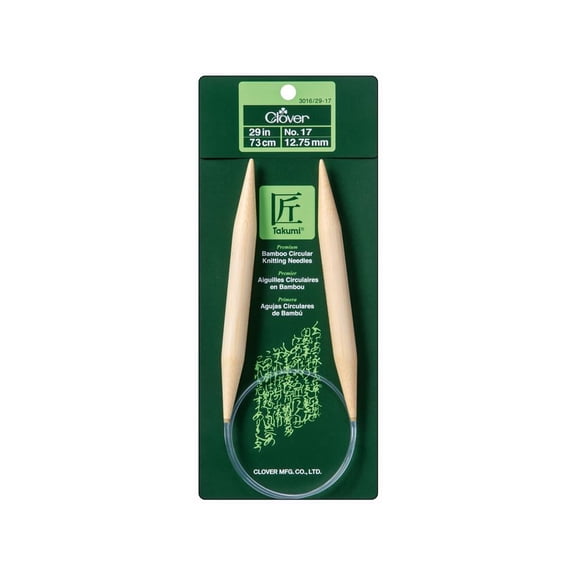 Clover Bamboo Circular Knitting Needles 29" 17