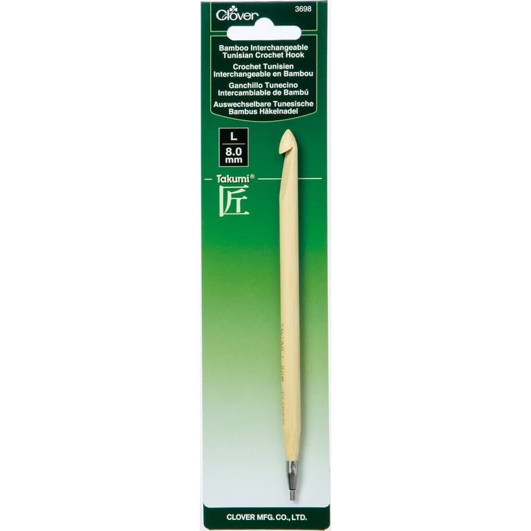 Clover Bamboo Interchangeable Tunisian Crochet Hook-Size L/8mm