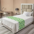thumbnail image 1 of Clover Bed Runner, St Patrick's Day Pattern with Irregular Continuous Shamrocks, Decorative Accent Bedding Scarf for Hotels Homes and Guestrooms, Twin, Green Lime Green, by Ambesonne, 1 of 2