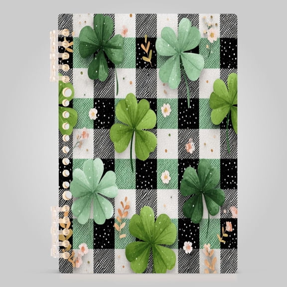 Clover Black and White Check Notebook College Horizontal Grid Paper Ink Spill Resistant Water Resistant Cover 8.3x5.7x0.4in