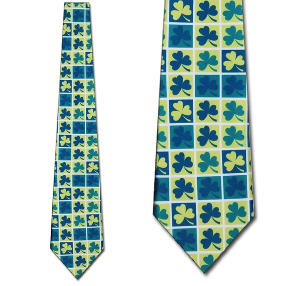 Clover Blocks Necktie Mens Tie