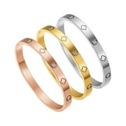 FODIMON Clover Bracelet - 3pcs Bracelets Set For Womens,18K Gold Plated Bangles, Fashion Jewelry Gift for Girl