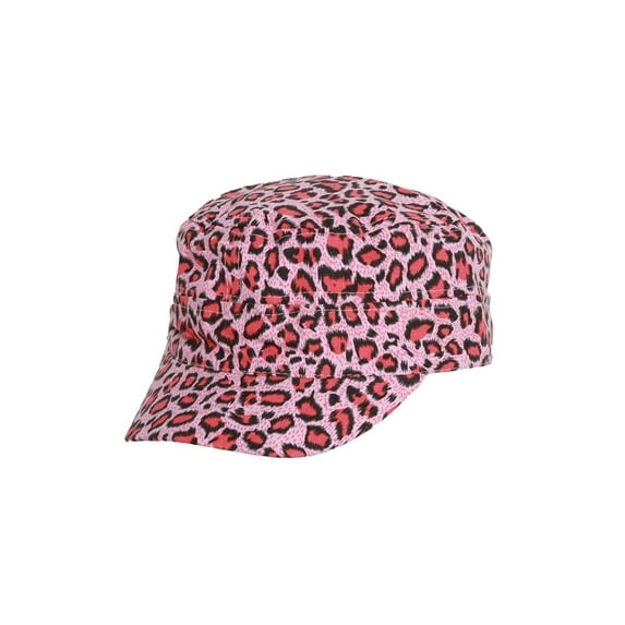 Clover Cheetah Animal Print Fitted Cadet Hat - Pink - Medium/Large