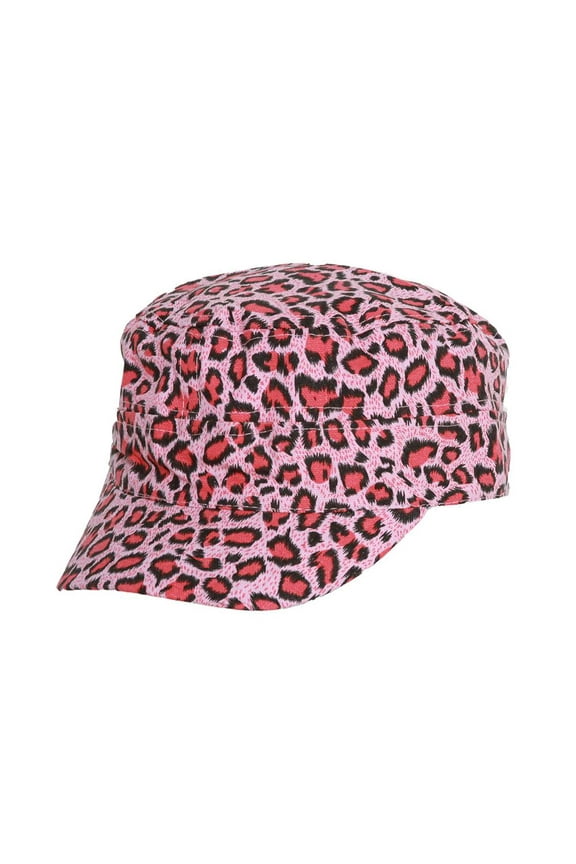 Cheetah Animal Print Fitted Cadet Hat - Pink - Medium/Large