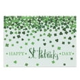 thumbnail image 1 of Clover Cutting Board, Happy St Patrick's Day Lettering with Little Shamrocks, Decorative Tempered Glass Cutting and Serving Board, in 3 Sizes, by Ambesonne, 1 of 2
