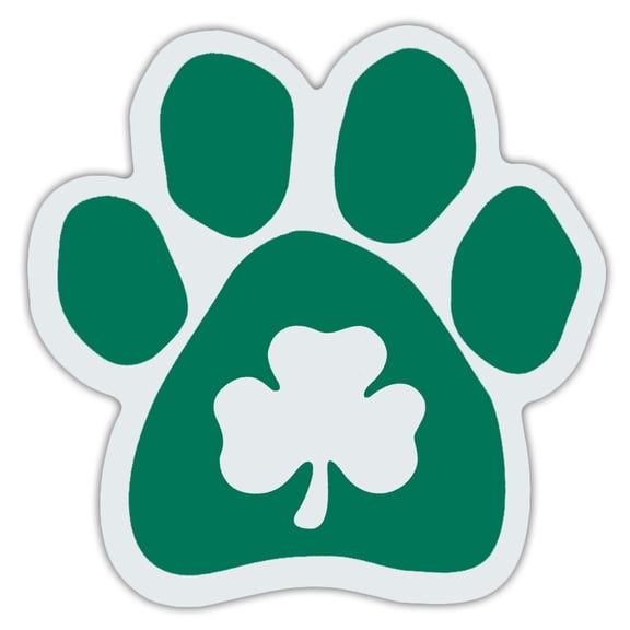 Clover Dog Paw Car Magnets - Irish Green - Great Design For Irish Setters